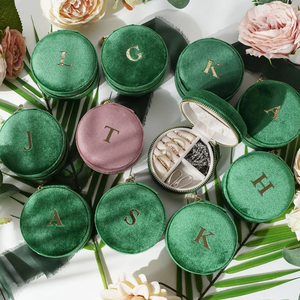 Tùy chỉnh thực hiện vải nhung Jewel vòng hộp đồ trang sức màu hồng hộp đồ trang sức trong bất kỳ màu sắc hộp tròn thiết kế bao bì - Product Image 4