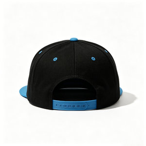 Gorra Snapback Personalizada con Logotipo ACE Bordado en 3D, Dos Tonos Negro y Azul Cielo, Visera Plana, Estilo Hip Hop, 100% Algodón, para Exteriores y Calle - Product Image 2