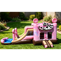 Castillo Inflable con Personajes de Dibujos Animados, Juego Interior para Niños Pequeños, Material de PVC, Fácil de Instalar, Uso Comercial para Fiestas