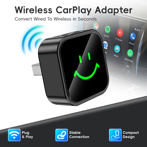 2 in 1 wireless CarPlay Android Auto adapter Mini dongle phone <b>switch</b> Auto reconnect <b>plug</b> and play Dongle <b>with</b> button - Product Image 1