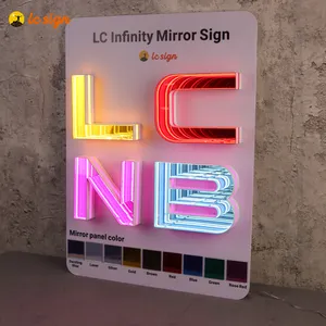 Manufacturer Magic Mirror Customized Led Infinity Mirror Neon Decorative Infinite Multi-layer Mirror 3D Neon Sign Custom