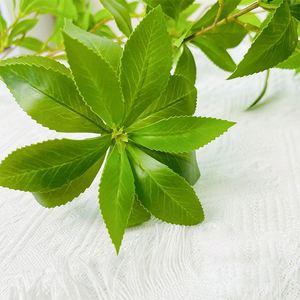 Planta verde artificial, planta Verde Nórdica, hermosas ramas, decoración de mesa de sala de estar, flor para el hogar, sensación de madera borracha - Product Image 4