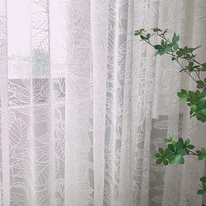 2022 design di design ricamato 100% italiano poliestere rosa puro jacquard di tacchino voile bianco puro moderno soggiorno tende - Product Image 3