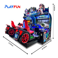 Simulateur de course automobile LED néon à double écran pour 2 joueurs, directement de l'usine, pour centre de jeux