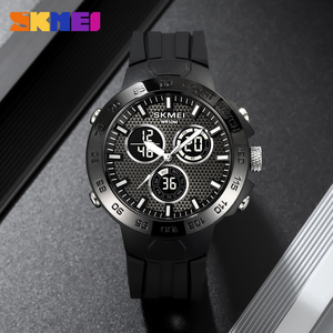 <span class=keywords><strong>Montre</strong></span> numérique pour homme Skmei 2106, mode ODM, étanche 5 ATM, double heure, <span class=keywords><strong>bracelet</strong></span> <span class=keywords><strong>en</strong></span> <span class=keywords><strong>plastique</strong></span>, alarme, noire - Product Image 6