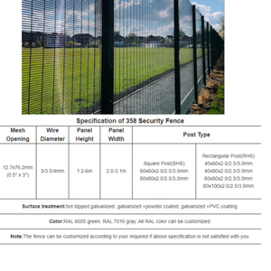 Valla de Seguridad Metálica Anti-Escalada 358 para Aeropuertos, Prisiones y Ferrocarriles - Product Image 6