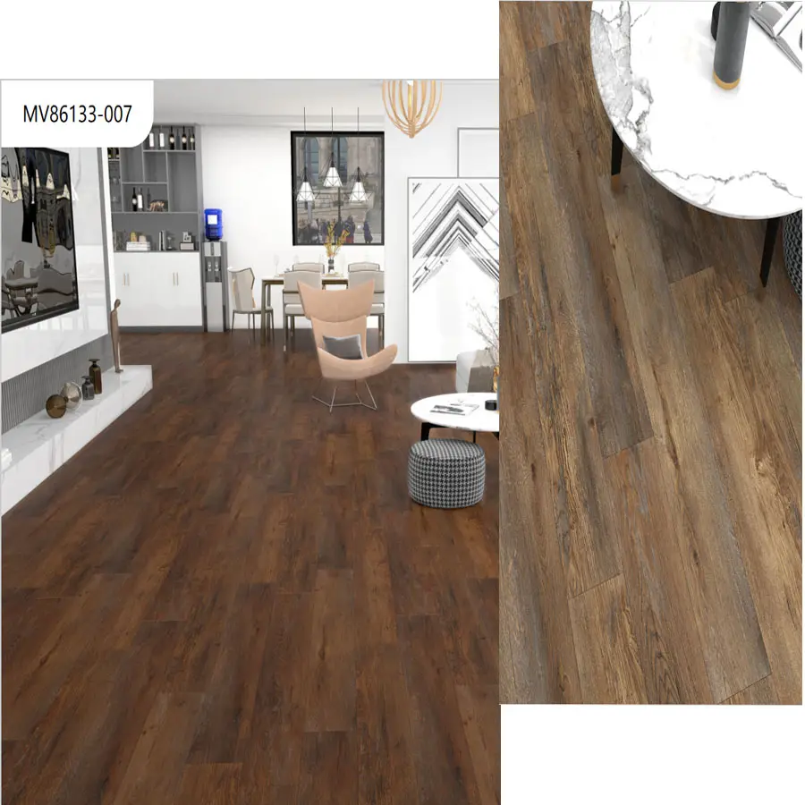 Suelo de vinilo SPC Estilo madera de 4mm-7mm roble claro impermeable interior China