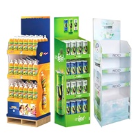 Emballage plat moderne personnalisé présentoir en carton ondulé pour magasin de détail pour Pop Stand pour boire de la bière bouteilles d'eau