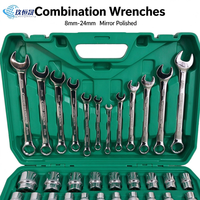 Boîte à outils multifonctionnelle en acier CRV de 37 pièces, vente en gros, douilles de 1/4, 3/8, 1/2 pouce, clé à cliquet réversible pour la réparation automobile et le garage