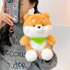 Peluche Kawaii de <span class=keywords><strong>Shiba</strong></span> Inu Regordete, Juguete de Peluche Suave y Esponjoso con Pañuelo Verde, Venta al por Mayor y al Detal, Regalos de Cumpleaños para Niños - Product Image 5
