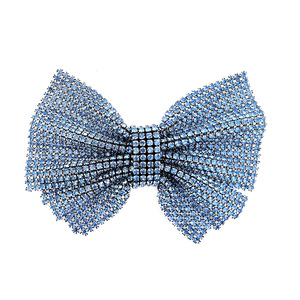 Rhinestone Bow Hair <b>Clip</b> Blue Crystal Decorative Party Accessory Women's DIY Jewelry - Product Image 1