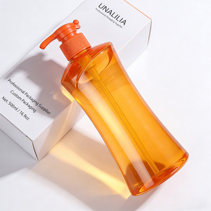 Botella de Plástico PET Naranja Personalizada de 300ml 500ml con Bomba para Loción, Champú, Acondicionador para el Cabello, Gel de Ducha, Envase para el Cuidado de la Piel - Product Image 1