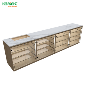 Comptoir de service en bois Highbright avec plateau en marbre pour supermarché et épicerie - Product Image 2