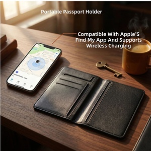 Porta Pasaportes Inteligente Clásico Compatible con Apple Find My, con Batería Recargable, Rastreador Global, Funda de Cuero para Pasaporte, Regalo Disponible en Stock - Product Image 4