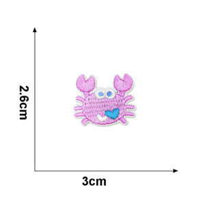 かわいいミニ自己粘着刺繍小さなフルーツ海動物クラウンデザイン子供Diyパッチステッカー装飾用 - Product Image 6