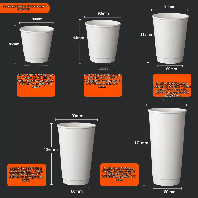 Logotipo personalizado copo de papel descartável pequeno para café, 200 ml, 6 onças, 6,5 onças, 7 onças, 12 onças e 16 onças, chá, com tampa, para beber quente