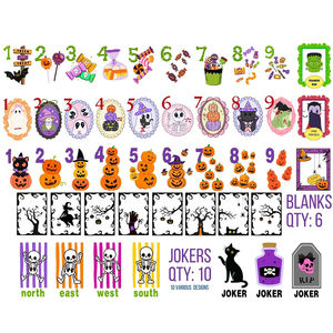 Jeu de tuiles de mahjong personnalisées pour Halloween, 160 pièces, jeu de mahjong américain, mahjong portable, jeu de mahjong universel - Product Image 2