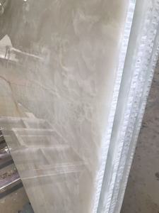 Trong suốt tổ ong Veneer Trắng Onyx tấm tấm trong nhà sử dụng nội thất khách sạn mờ Backlit cắt theo kích thước kỹ thuật tự nhiên - Product Image 5