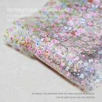 Papel de Transferencia para Uñas con Diseño Floral de Rosas Vintage, Adhesivos de Transferencia para Uñas con Patrón de Mariposas y Flores, para Manicura DIY en Salón de Uñas