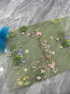 <span class=keywords><strong>2025</strong></span> Nhà Máy Trực Tiếp Đầy Màu Sắc Bướm Đính Thêu Dot Đám Cưới Cổ Trung Quốc Lưới Ren Vải Chất Lượng Cao Trọng Lượng Nhẹ - Product Image 3