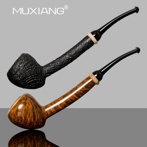 Muxiang Wooden Smoking Pipe Handmade Briar Long Leg Acorn Shape For Men - Product Image 1
