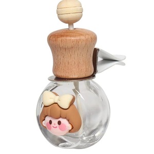 Zhengyan <b>Car</b> Air Freshener Empty <b>Bottle</b> 5-10Ml Refillable With Wooden Cap Bear Design For <b>Car</b> Interior Decor - Product Image 5