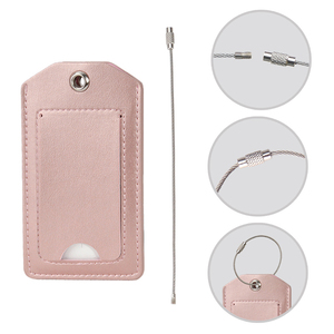 Nouveau logo gravé personnalisé pas cher promotionnel personnalisé étiquettes de voyage <span class=keywords><strong>en</strong></span> cuir PU <span class=keywords><strong>bagages</strong></span> avec boucles <span class=keywords><strong>en</strong></span> acier inoxydable - Product Image 4