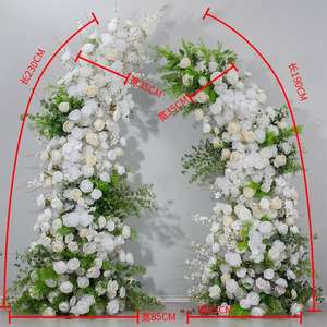 A-1768 grosir acara pintu masuk pernikahan Pink sutra buatan bunga tanduk lengkungan Set dekorasi pernikahan lengkungan bunga - Product Image 4