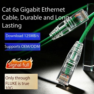 Cat6A Ultra Thin Ethernet <strong>Cable</strong> Oxygen Free Copper Network <strong>Cable</strong> 10G 2.8mm Jumper <strong>Broadband</strong> Computer High Speed Link <strong>Cable</strong> - Product Image 3