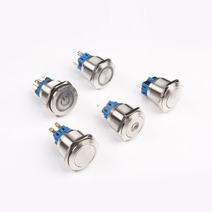 Interruptor de Botón Pulsador Metálico Momentáneo de Acero Inoxidable de 19 mm, Resistente al Agua IP67 - Product Image 3