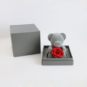 Flores conservadas natural con ositos real preserved rose teddy bear regalo di san valentino teddy rose bear - Product Image 5