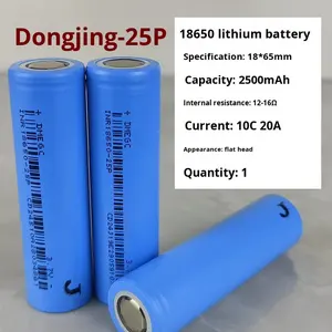 بطارية ليثيوم <span class=keywords><strong>18650</strong></span> جديدة صنع في الصين لشحن الأدوات الكهربائية ذات السعة الكبيرة 2500 مللي أمبير في الساعة تيار عالي 30 أمبير - Product Image 2