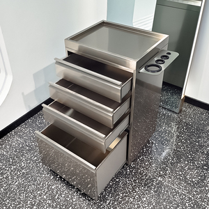 Armoire à outils de salon de coiffure en acier inoxydable, armoire de barbier pour le rangement et l'organisation - Product Image 2