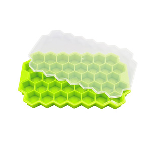 Bac à glaçons créatif en silicone en forme de nid d'abeille, moule à glaçons, machine à glaçons à 37 compartiments avec couvercle, machine à glaçons DIY. - Product Image 5