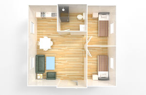 Maison conteneur extensible WELLCAMP, déploiement rapide, maison modulaire pliable, cuisine et salle de bain intégrées, solution de logement clé en main - Product Image 6