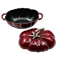Cocotte en fonte émaillée en forme de tomate avec poignées pour cuisinière et four, pot à ragoût de haute qualité