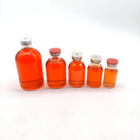 Flacon en verre pharmaceutique moulé par injection de 100 ml, 50 ml, 30 ml, 20 ml, 10 ml avec bouchon en caoutchouc