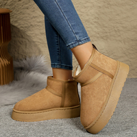 Mini bottines pour femmes, doublées, chaudes, à plateforme, bottes d'hiver