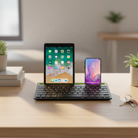 Keyboard Laptop Baru dengan Sensor Optik Nirkabel BT Desain Mini Plastik USB Type-C 78 Tombol Tanpa Mouse