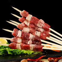 Brochettes en bambou jetables de 3 mm, carrées, différentes tailles, écologiques, pour barbecue en extérieur
