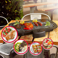 Barbecue Électrique d'Extérieur et d'Intérieur, Grill Coréen Électrique Sans Fumée pour Camping, Table de Barbecue Électrique