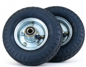 Roue de remplacement pneumatique 6 x 2 pouces avec pneu en caoutchouc et moyeu métallique pour chariot à main, chariot utilitaire et chariot de transport - Product Image 4