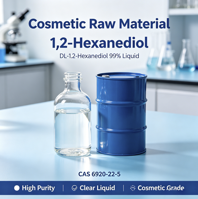 For 1,2-Hexanediol (CAS 6920-22-5) 99% Purity Cosmetic Raw Material Colorless Transparent Liquid