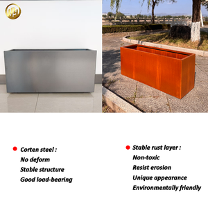 Fioriera Rialzata Contemporanea in Acciaio Corten, Vaso Decorativo <span class=keywords><strong>per</strong></span> Interni, Design <span class=keywords><strong>per</strong></span> Piante Bonsai e Vivai - Product Image 4