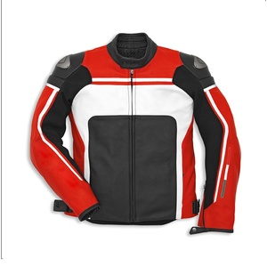 Ajustable Hommes Fait à la main en cuir de vachette véritable Respirant Mode Moto Biker-Vestes de course élégantes - Product Image 1