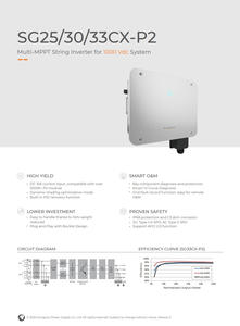 SG30CX-P2 Système Solaire Hybride 30 kW Triphasé Multi-MPPT 1000 Vcc avec Affichage LED et Onde Sinusoïdale Pure - Product Image 3
