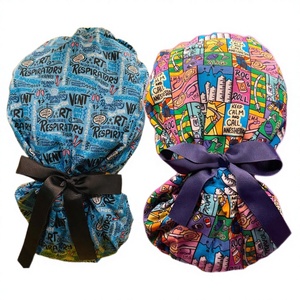 Cuffia Chirurgica in Cotone Stampato con Bottoni, Regolabile per <span class=keywords><strong>Capelli</strong></span> Lunghi, Accessorio Ospedaliero per Donne e Professioniste della Bellezza - Product Image 1