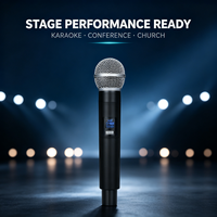 Système de microphone sans fil professionnel TX4 à 4 canaux avec quatre micros dynamiques portatifs, écran LCD, portée de 50 m pour karaoké