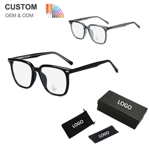 แว่นตาป้องกันแสงสีฟ้าสุดหรู กล่องแฟชั่นทรงสี่เหลี่ยมขนาดใหญ่สำหรับผู้หญิง กรอบแว่นตาดีไซน์เนอร์สำหรับผู้หญิงและผู้ชาย วัสดุ TR90+อะซิเตท กรอบแว่นสายตา - Product Image 1