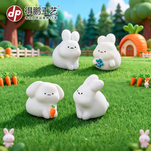 Dp Craft Cute <b>Bunny</b> Figurines 5 Designs Resin Decorative <b>Accessories</b> For Desk Car Display - Product Image 3